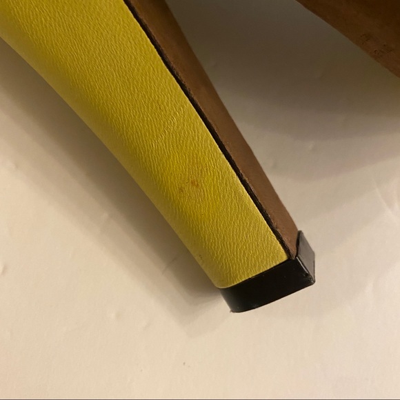 Nina Ricci designer chartreuse leather platform open toe heels made in Italy 39 - Picture 11 of 16